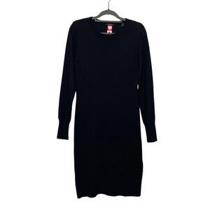 Scotch & Soda Art Dep. '77 Women's Black Wool Blend Long-Sleeve Sweater Dress M
